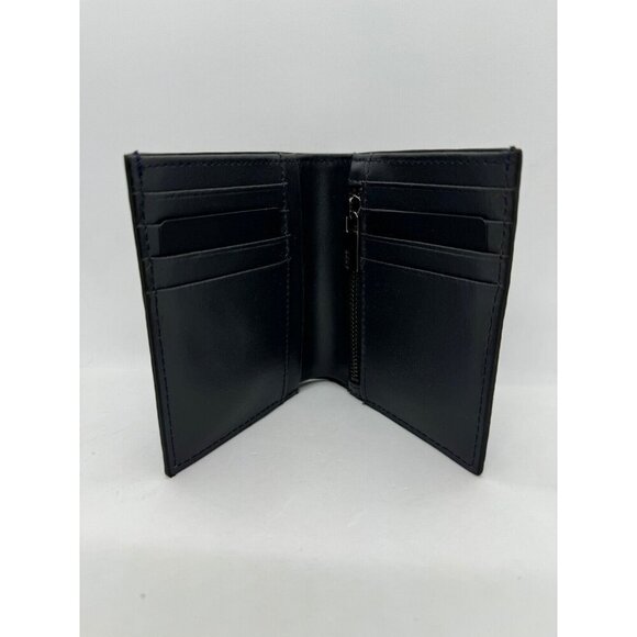 DKNY pebbled faux-leather foldable men's wallet cardcase RFID- Black/Dark navy - Picture 5 of 10